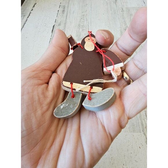 jointed wooden unique santa ornament tree xmas - Picture 4 of 5